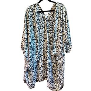 Cato  Kimono Animal Print Poncho Cover‎ Up Flowy Tunic Top One Size